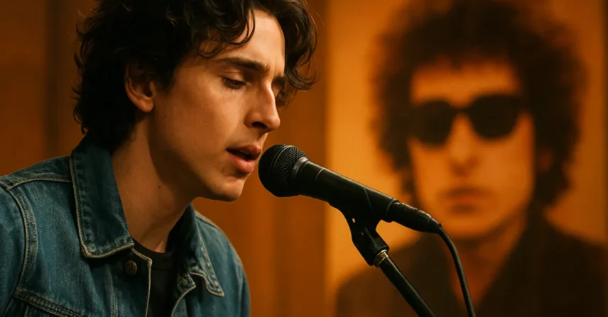 Por que Timothée Chalamet cantou ao vivo Bob Dylan biopic